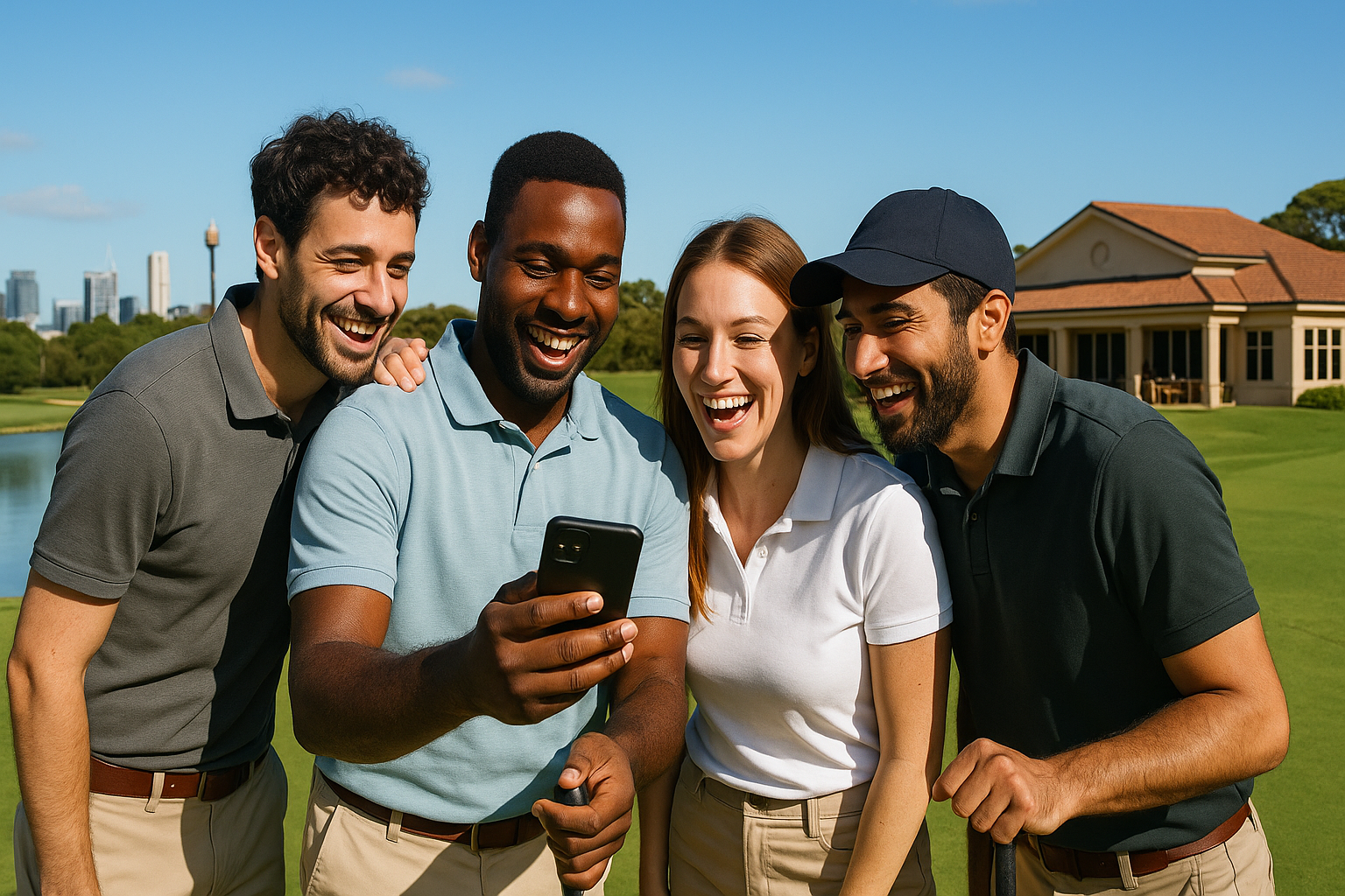 Golfers enjoying Matees app